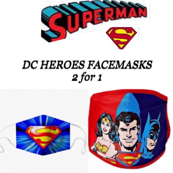 🎃 2for1 DC Heroes justice league Face Masks size OS New in packages - Picture 1 of 11